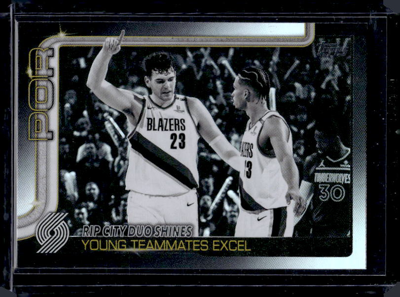 2025-26 Topps #289 Rip City Duo Shines: Young Teammates Excel Blackout