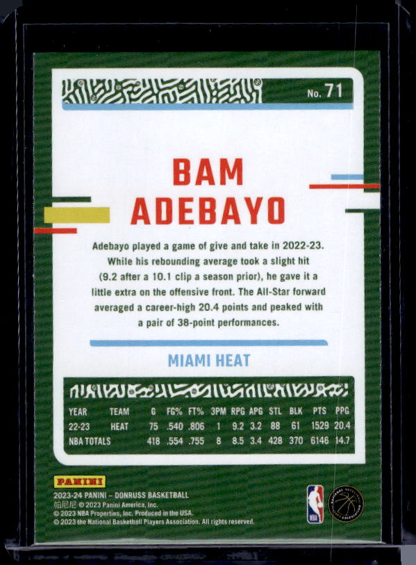2023-24 Donruss #71 Bam Adebayo