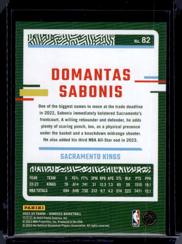 2023-24 Donruss #82 Domantas Sabonis