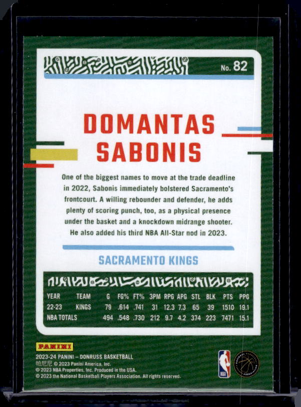 2023-24 Donruss #82 Domantas Sabonis