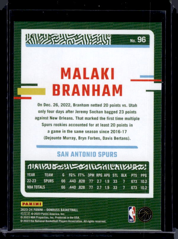 2023-24 Donruss #96 Malaki Branham