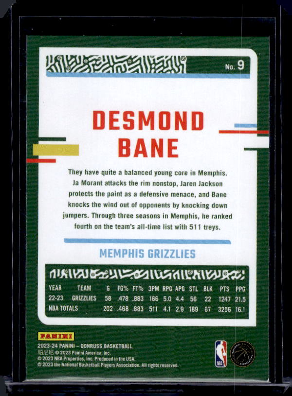 2023-24 Donruss #9 Desmond Bane