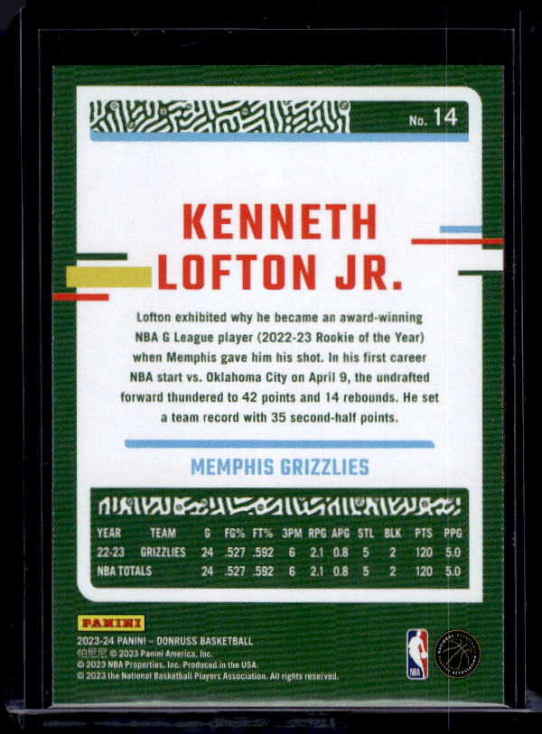 2023-24 Donruss #14 Kenneth Lofton Jr.
