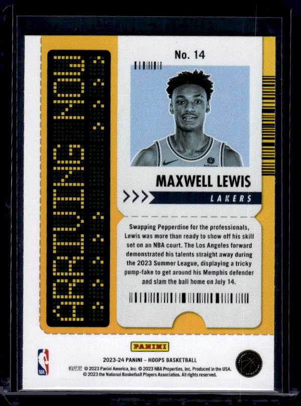 2023-24 Hoops #14 Maxwell Lewis Arriving Now Holo