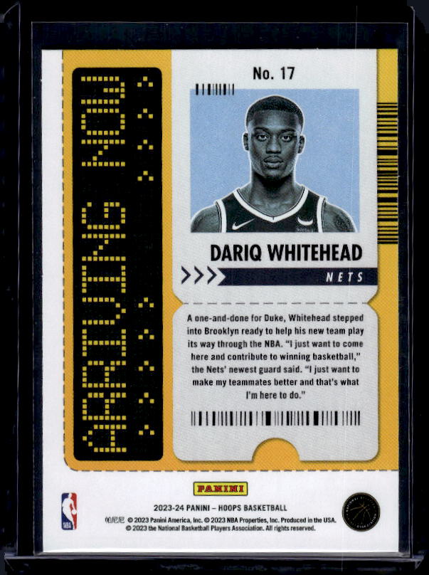 2023-24 Hoops #17 Dariq Whitehead Arriving Now
