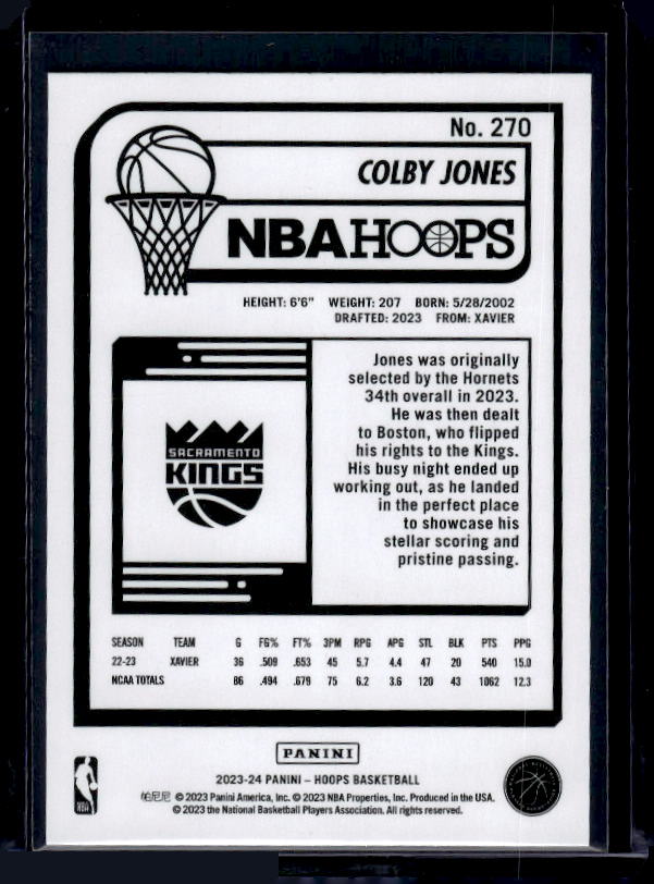 2023-24 Hoops #270 Colby Jones