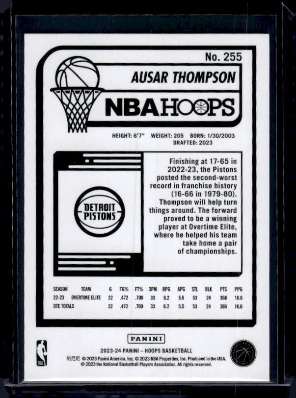 2023-24 Hoops #255 Ausar Thompson