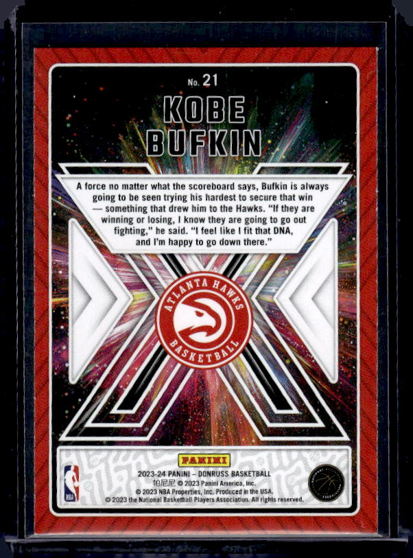 2023-24 Donruss #21 Kobe Bufkin Great X-Pectations