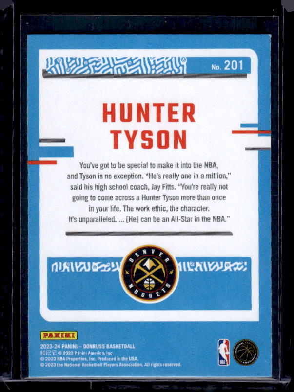 2023-24 Donruss #201 Hunter Tyson