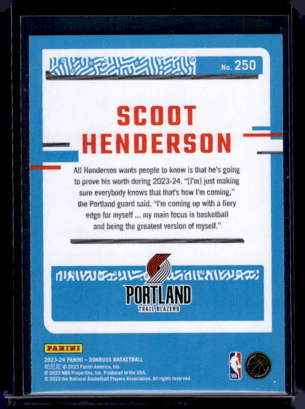 2023-24 Donruss #250 Scoot Henderson