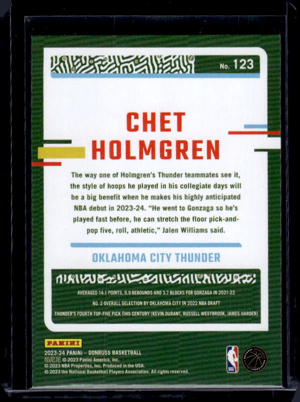 2023-24 Donruss #123 Chet Holmgren