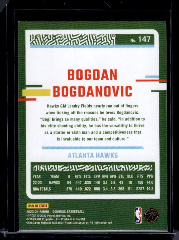 2023-24 Donruss #147 Bogdan Bogdanovic