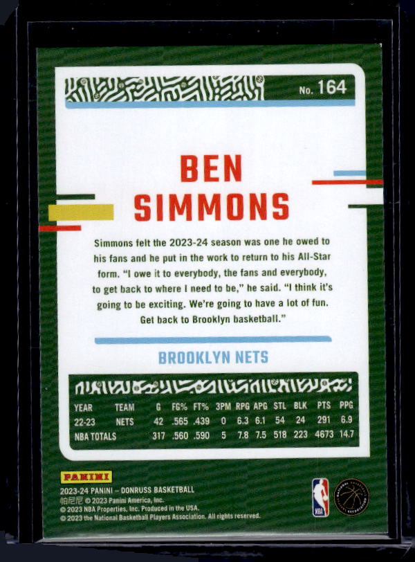 2023-24 Donruss #164 Ben Simmons