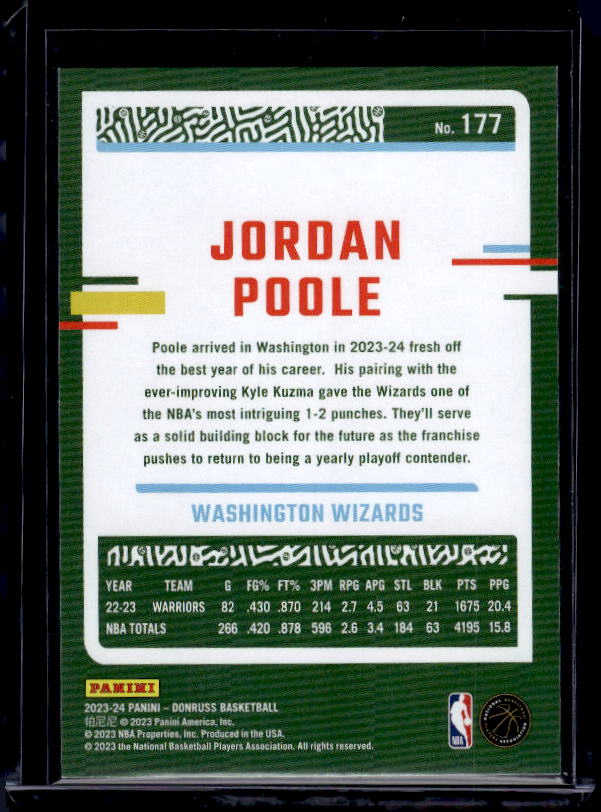 2023-24 Donruss #177 Jordan Poole