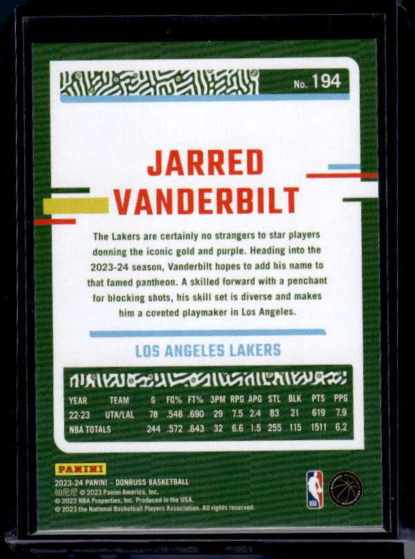 2023-24 Donruss #194 Jarred Vanderbilt