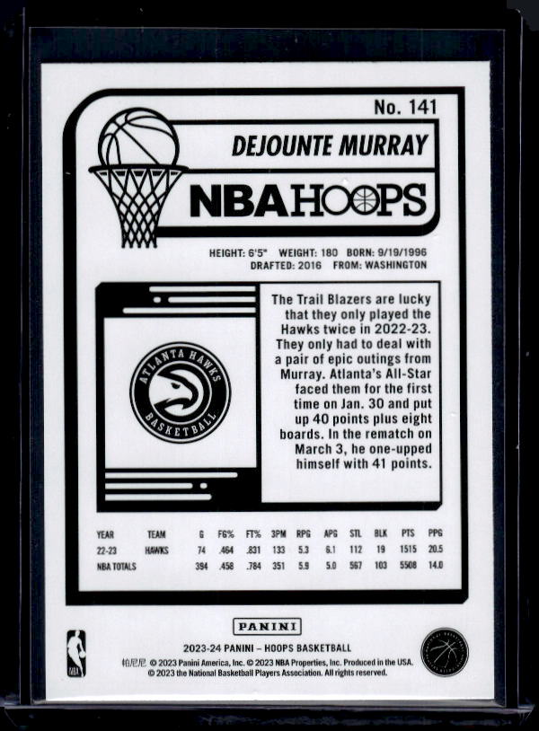 2023-24 Hoops #141 Dejounte Murray