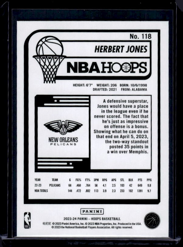 2023-24 Hoops #118 Herbert Jones