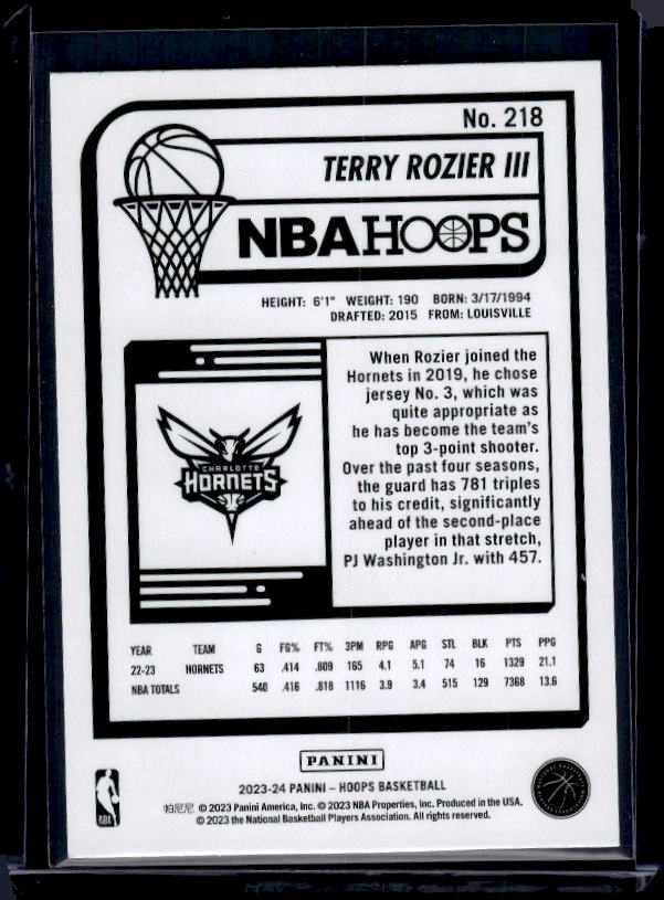 2023-24 Hoops #218 Terry Rozier III