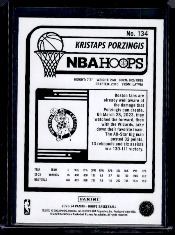 2023-24 Hoops #134 Kristaps Porzingis