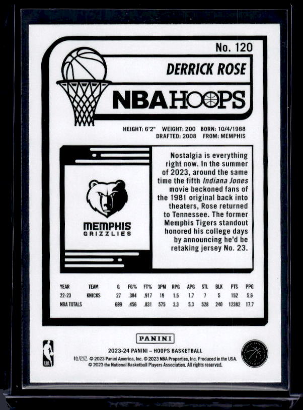 2023-24 Hoops #120 Derrick Rose