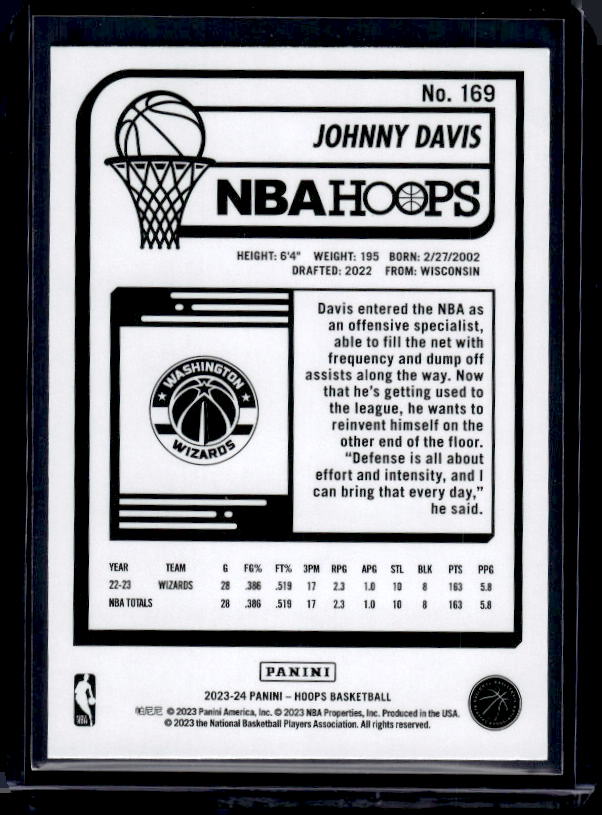2023-24 Hoops #169 Johnny Davis