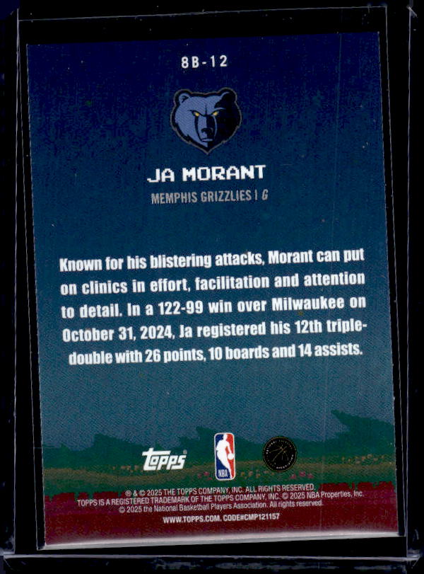 2025-26 Topps #8B-12 Ja Morant 8-Bit Ballers