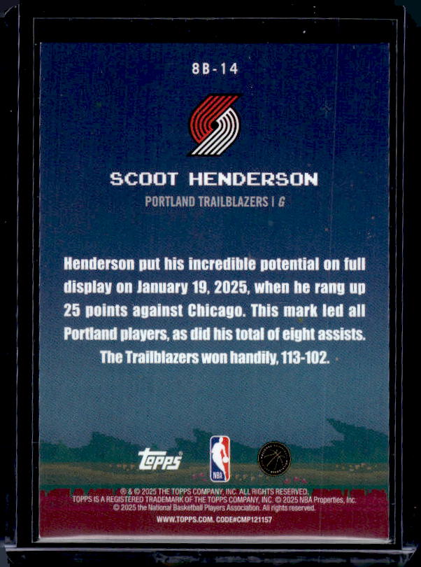 2025-26 Topps #8B-14 Scoot Henderson 8-Bit Ballers