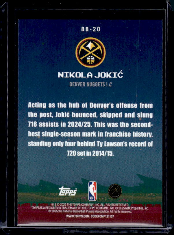 2025-26 Topps #8B-20 Nikola Jokić 8-Bit Ballers