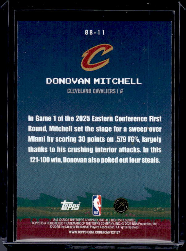 2025-26 Topps #8B-11 Donovan Mitchell 8-Bit Ballers