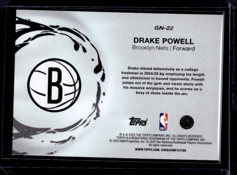2025-26 Topps #GN-22 Drake Powell Generation Now