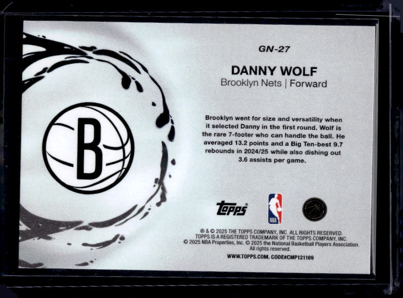 2025-26 Topps #GN-27 Danny Wolf Generation Now