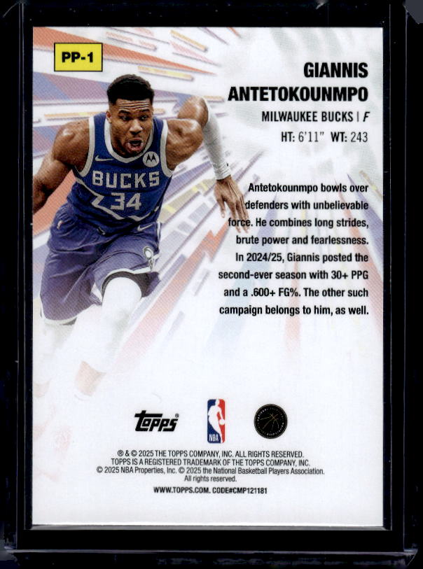2025-26 Topps #PP-1 Giannis Antetokounmpo Power Players