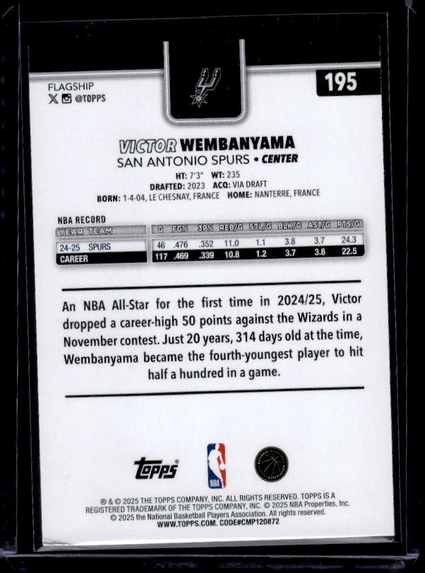 2025-26 Topps #195 Victor Wembanyama