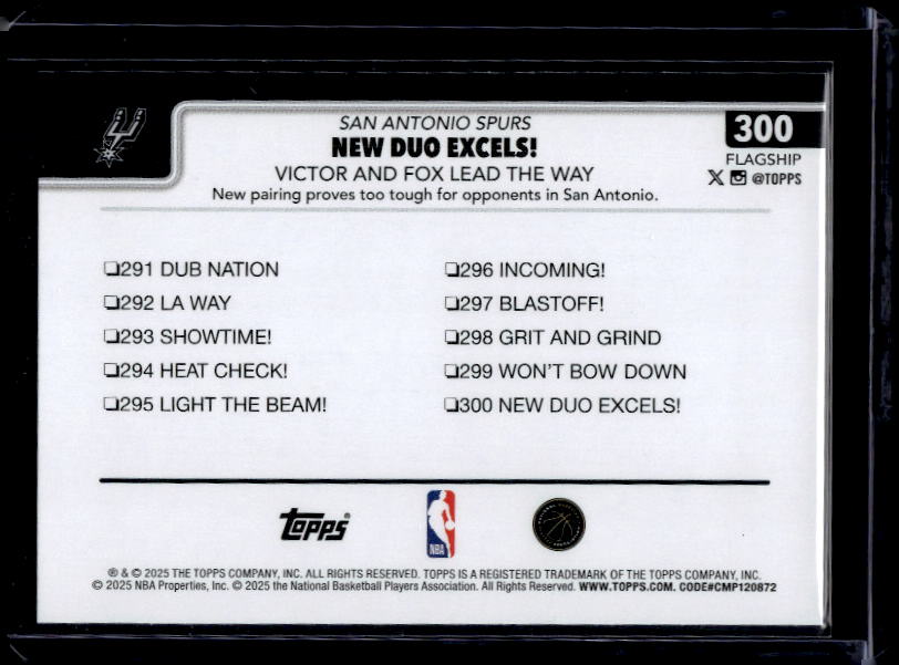 2025-26 Topps #300 New Duo Excels!: Victor and Fox Lead The Way