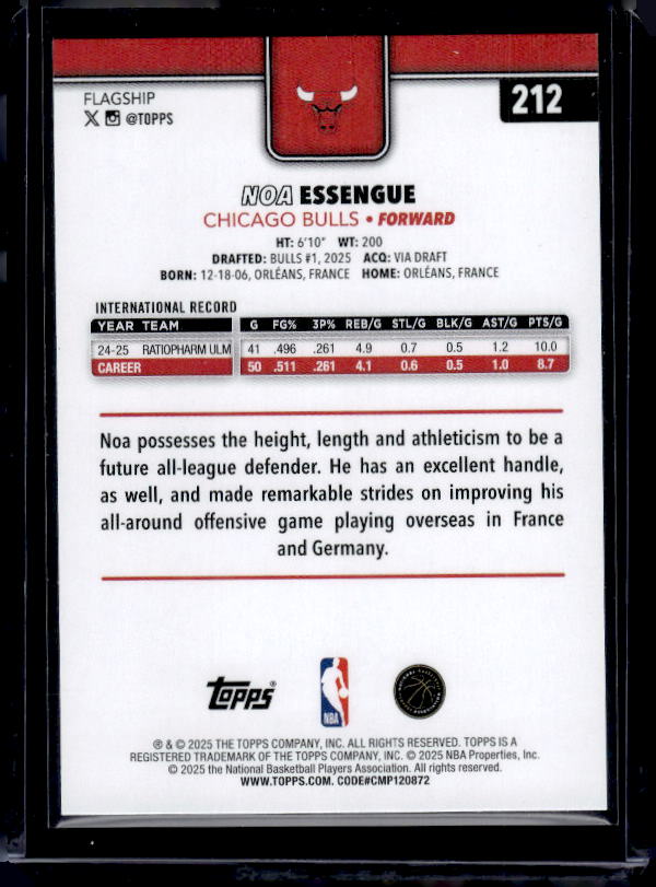 2025-26 Topps #212 Noa Essengue