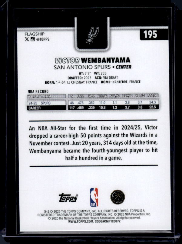 2025-26 Topps #195 Victor Wembanyama