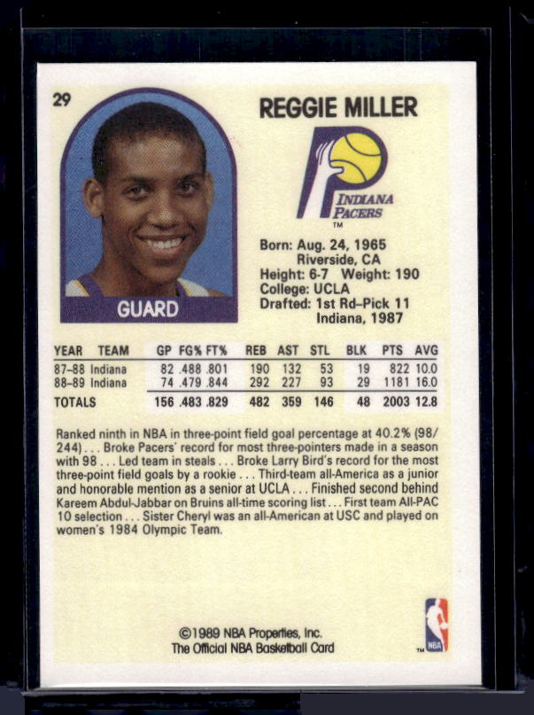 1989-90 Hoops #29 Reggie Miller