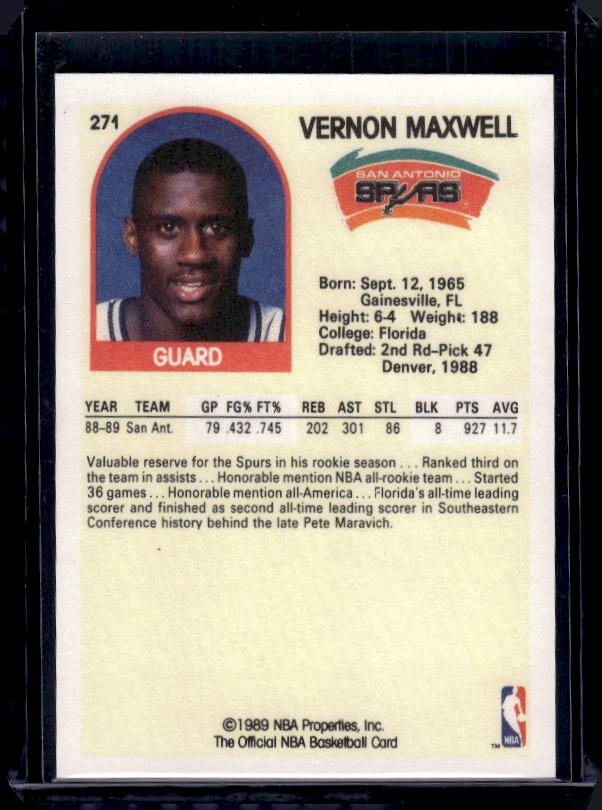 1989-90 Hoops #271 Vernon Maxwell