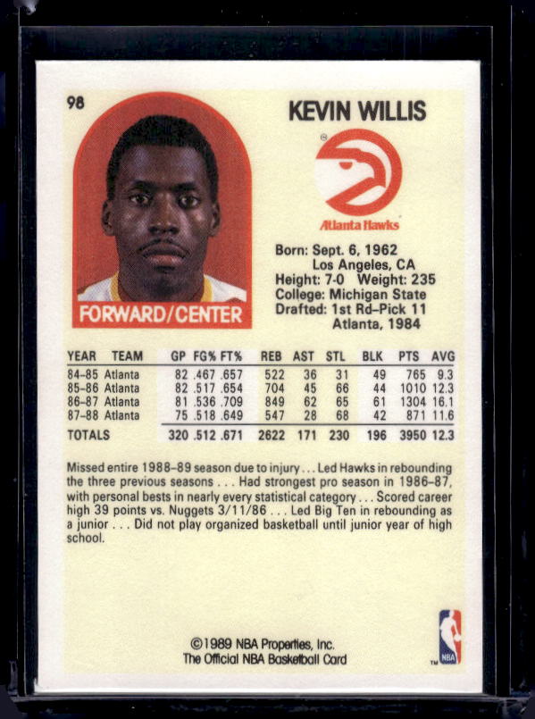 1989-90 Hoops #98 Kevin Willis