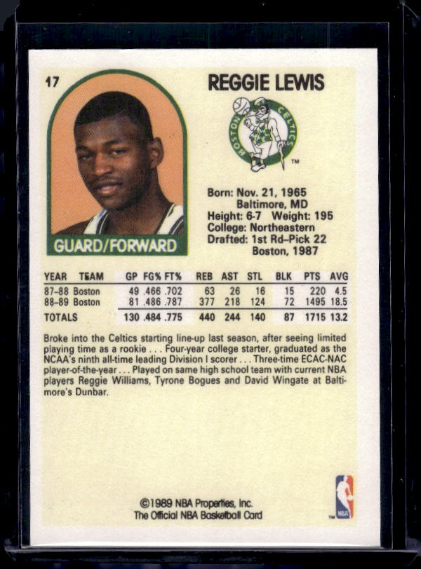 1989-90 Hoops #17 Reggie Lewis