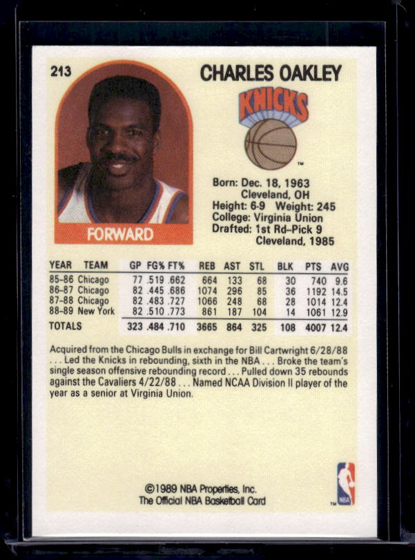 1989-90 Hoops #213 Charles Oakley