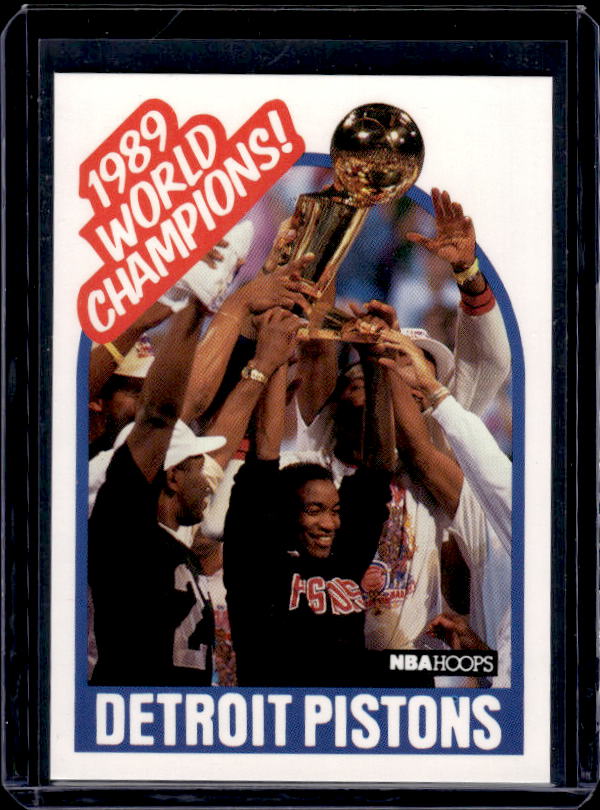 1989-90 Hoops #353a Detroit Pistons Champions Photo of team celebrating