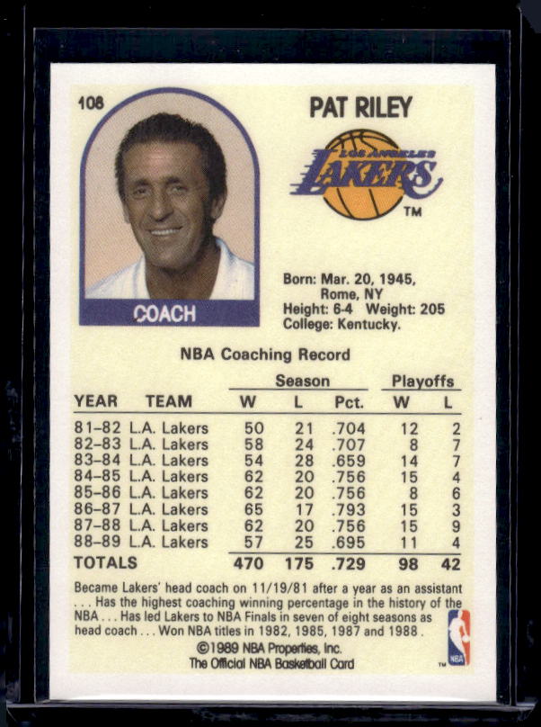 1989-90 Hoops #108 Pat Riley