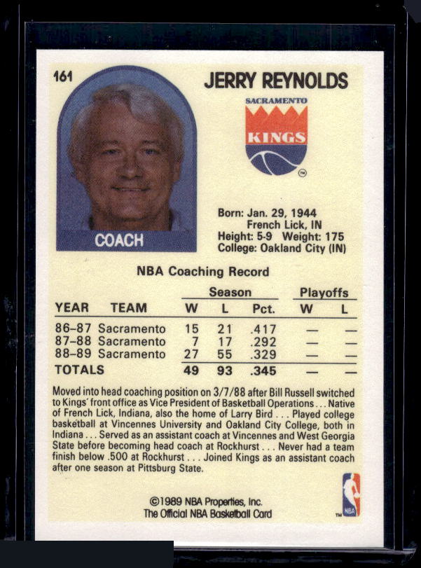 1989-90 Hoops #161 Jerry Reynolds