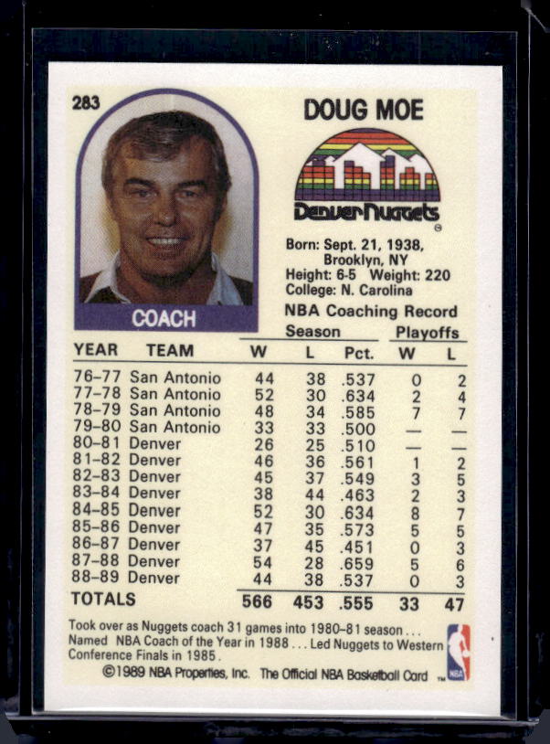 1989-90 Hoops #283 Doug Moe