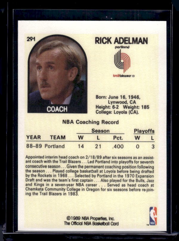 1989-90 Hoops #291 Rick Adelman