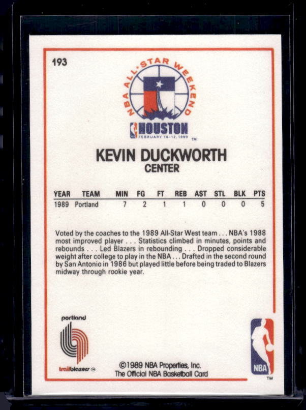 1989-90 Hoops #193 Kevin Duckworth
