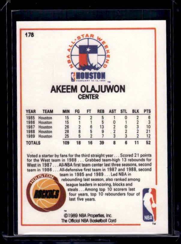1989-90 Hoops #178 Akeem Olajuwon