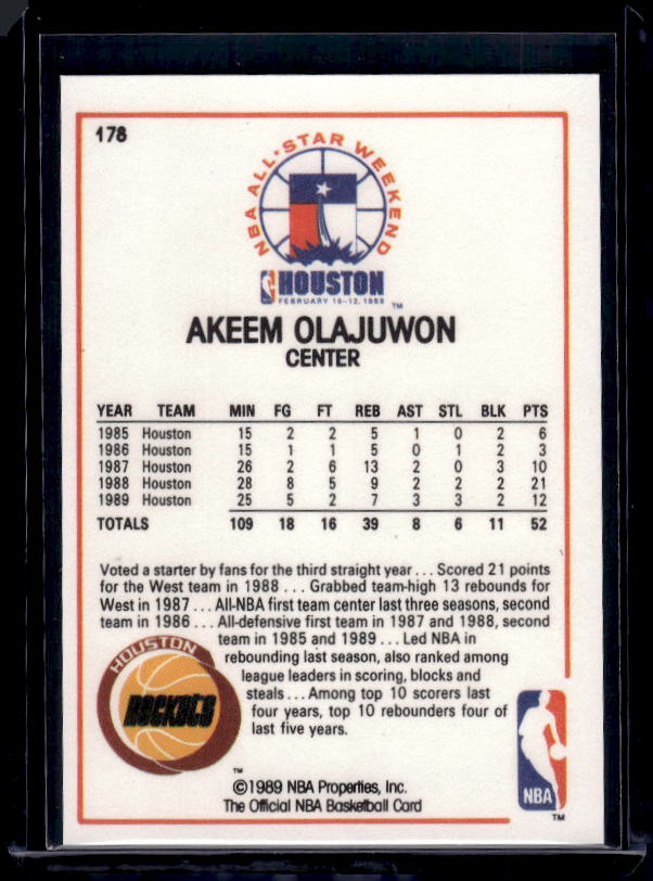 1989-90 Hoops #178 Akeem Olajuwon