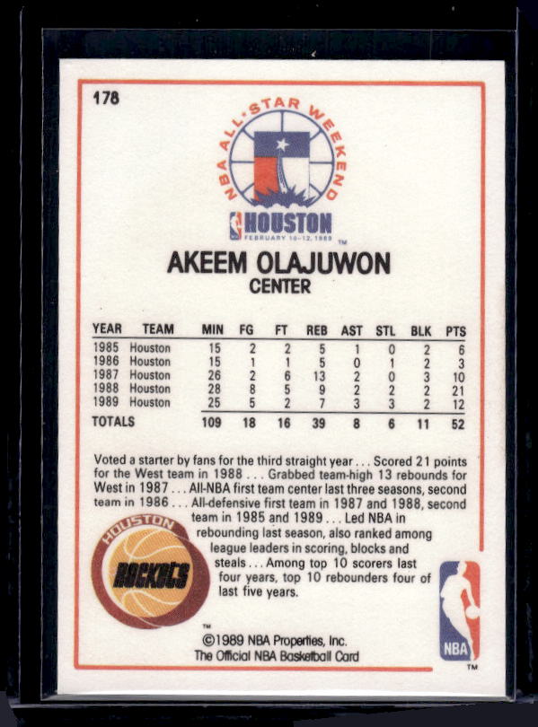 1989-90 Hoops #178 Akeem Olajuwon